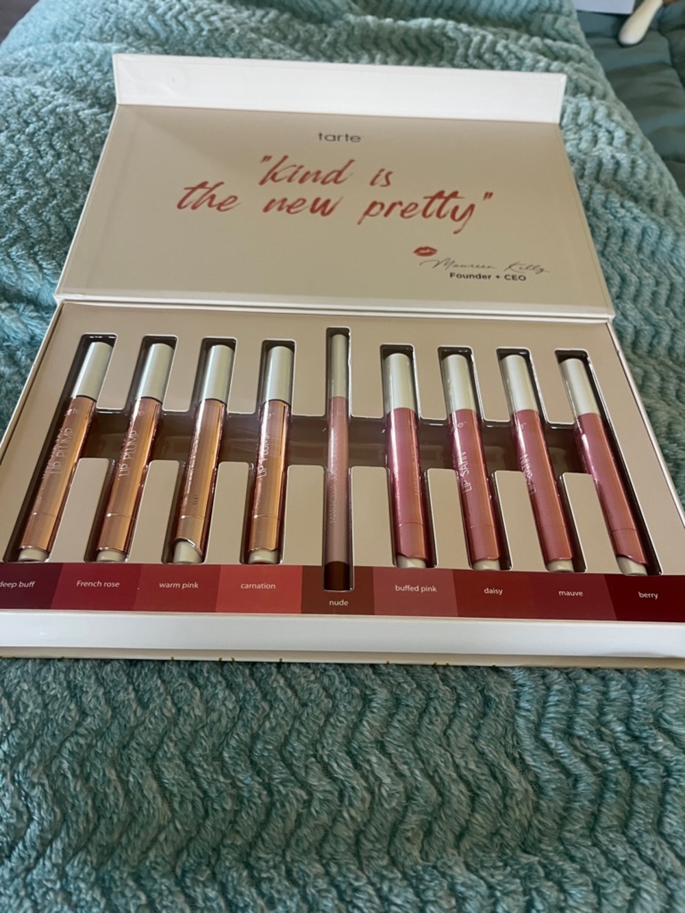 tarte White and Gold Geometric Makeup Palette lip plump gloss nwt - Picture 5 of 5